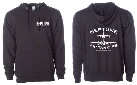 "Neptune Tanker" Midweight Hooded Sweatshirt - Black