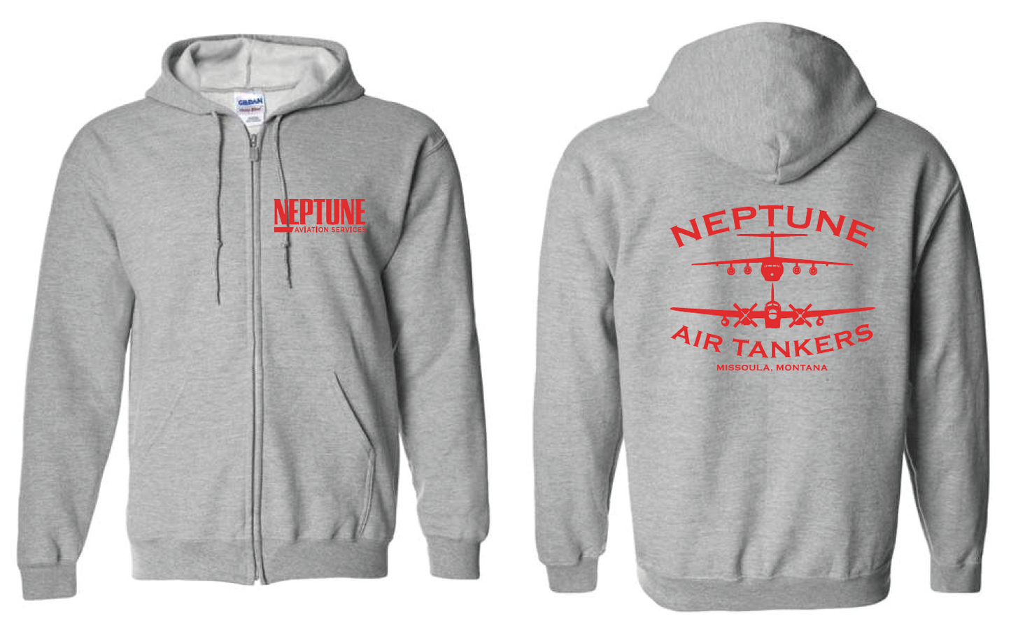 "Neptune Tanker" Sweatshirt Zip Hooded - Grey