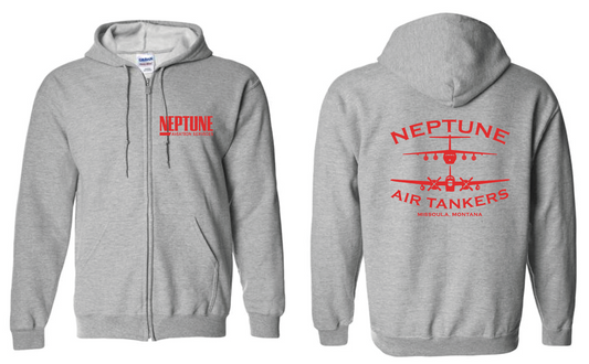 "Neptune Tanker" Sweatshirt Zip Hooded - Grey